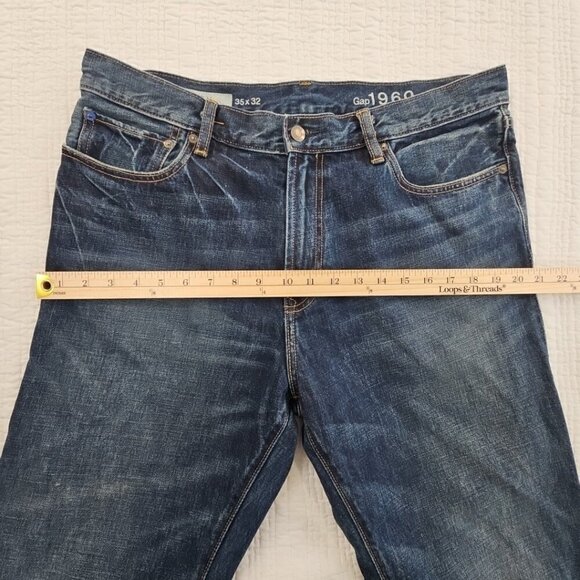 Gap Easy Vintage Jeans Men's 35x32 Medium Wash Straight Leg EUC Y2K Feathering - Picture 4 of 16